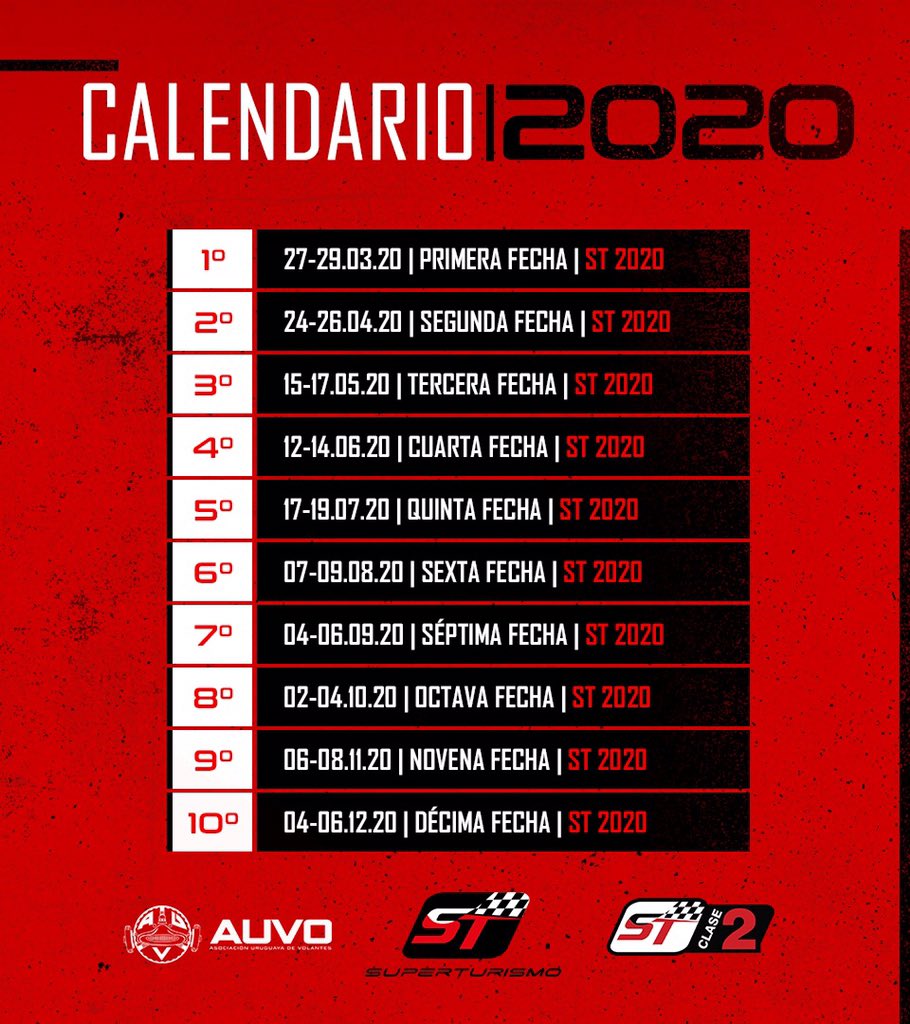 ACSuperturismo's tweet photo. ➡️ Cada vez falta menos para el inicio del campeonato! 

Este es el calendario 2020 🗓 https://t.co/uXMKOtrKmL