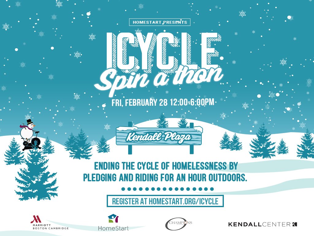 For any participant or supporter attending the event who identifies themselves as a part of iCycle/HomeStart, Cambridge Marriott will contribute 10% of their F&amp;B order (excluding alcohol) from Champions &amp; Starbucks as donation. <a href="/HomeStart_Inc/">HomeStart_Inc</a> #ICycle2020 #BostonMarriottCambridge
