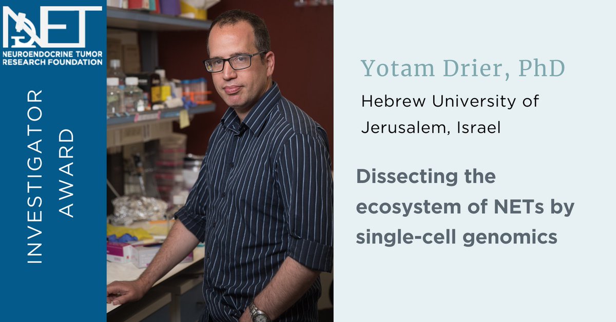 CureNETs's tweet photo. NEW. Yotam Drier, PhD @yotam_d @Hujimed awarded Investigator grant to uncover the gene regulatory processes that drive the development of typical and atypical lung carcinoids #LungNET #NeuroendocrineCancer https://t.co/hoBN40nzda https://t.co/X4lzqkeD0B