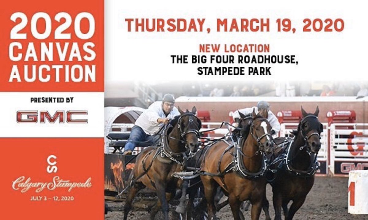 The 2020 Canvas Auction presented by <a href="/GMCcanada/">GMC Canada</a> is almost here! Reserve your bid card, this is one auction you won’t want to miss! Exciting details coming soon.. <a href="/calgarystampede/">Calgary Stampede</a>
