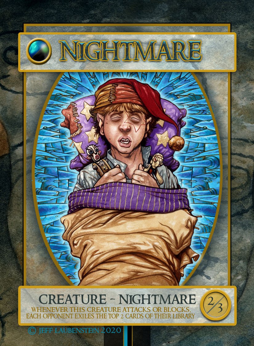 IllustratorJeff's tweet photo. Heading to Indy this weekend for #SCGIndy, Star Games Open. I will have 8 new tokens including this Nightmare. The following weekend is #MegaXP in Mexico City. With a little luck there will be two more new ones. #MTG,#MtgTokens,#MTGCustomTokens,#MTGFoodToken,#MTGTreasureToken. https://t.co/LHgzRBf58i