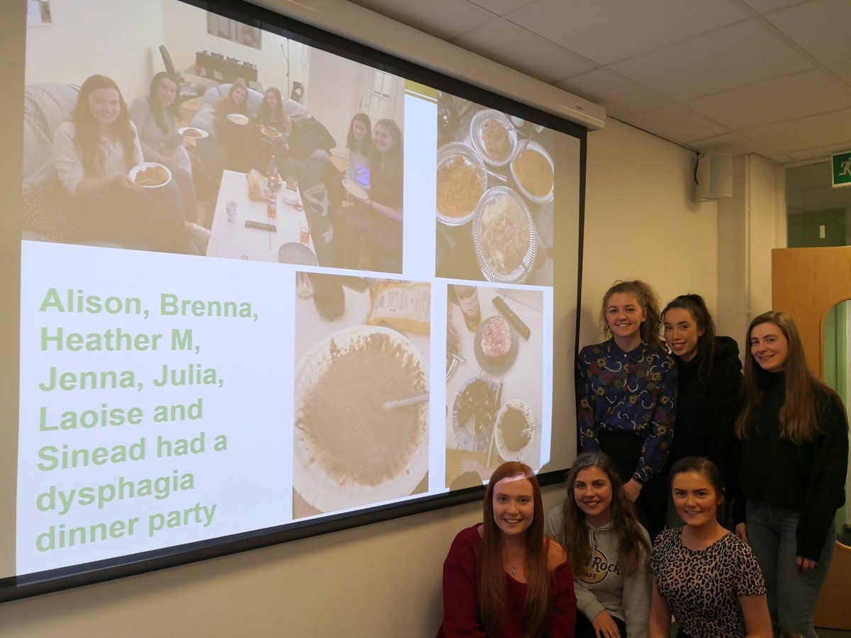 CarolynSLTpeep's tweet photo. This week the 3rd year @Strath_SLT students are walking in the shoes of their clients with swallowing difficulties. Here's their pureed meals - check out Fraser's canapés!! https://t.co/sPhqy1bYNV