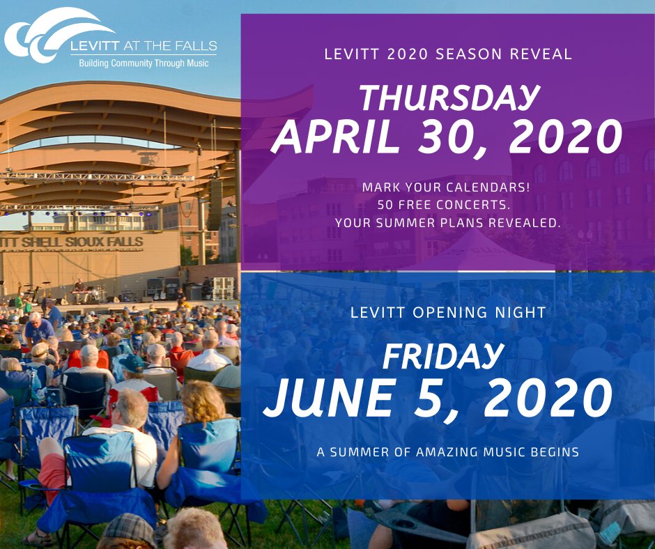 Mark your calendars!  Levitt at the Falls will announce the 50 amazing FREE concerts of the 2020 season on Thursday, April 30th.  Opening night will be Friday, June 5th.   We can hardly wait!
