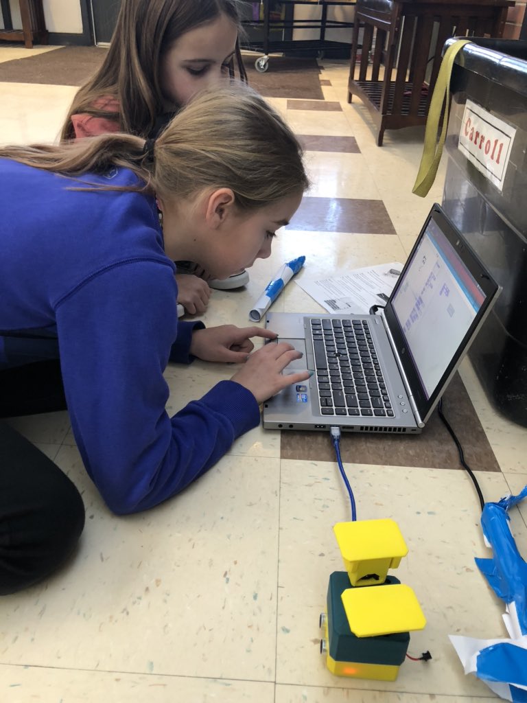 dlevesque's tweet image. Lockheed Martin at Franklin Elementary - Students coding Ottobots #eweek2020 #lpsk12 #lps100