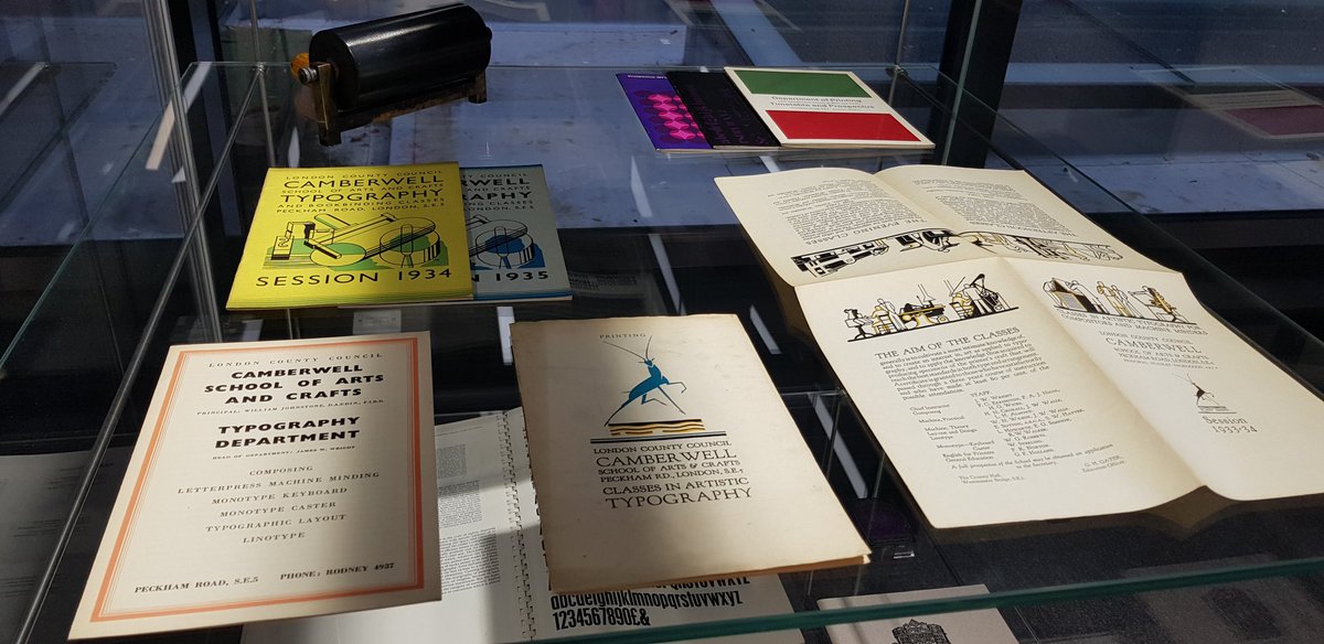 CCA_Library's tweet photo. New display 'Typographical objects &amp; printed ephemera', curated by Robert Hetherington, with material from @CamberwellUAL Letterpress Workshop and our Archives, documenting a rich history of printing, typography and graphic design. Until 7 March. https://t.co/JT4wE6Zdqd