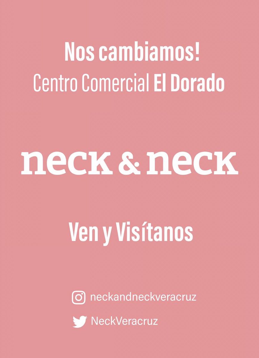 NeckVeracruz's tweet photo. Ya abrimos Centro Comercial El Dorado ✨ #Neckandneck #Veracruz https://t.co/mCLBDZCEyH