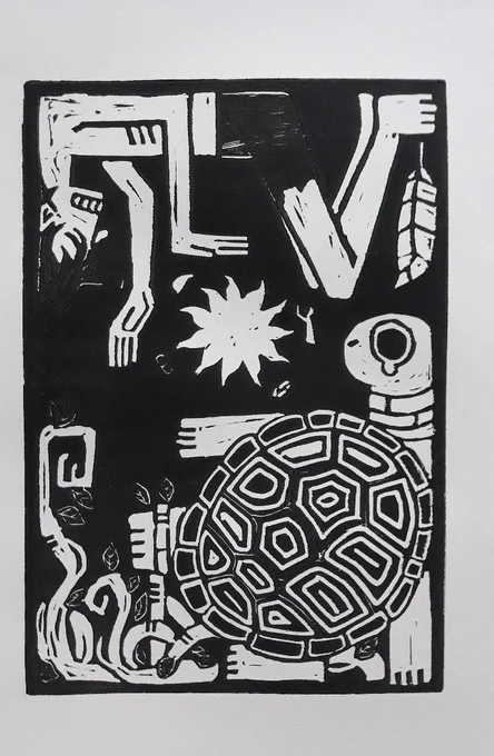 Linocut from today~ 