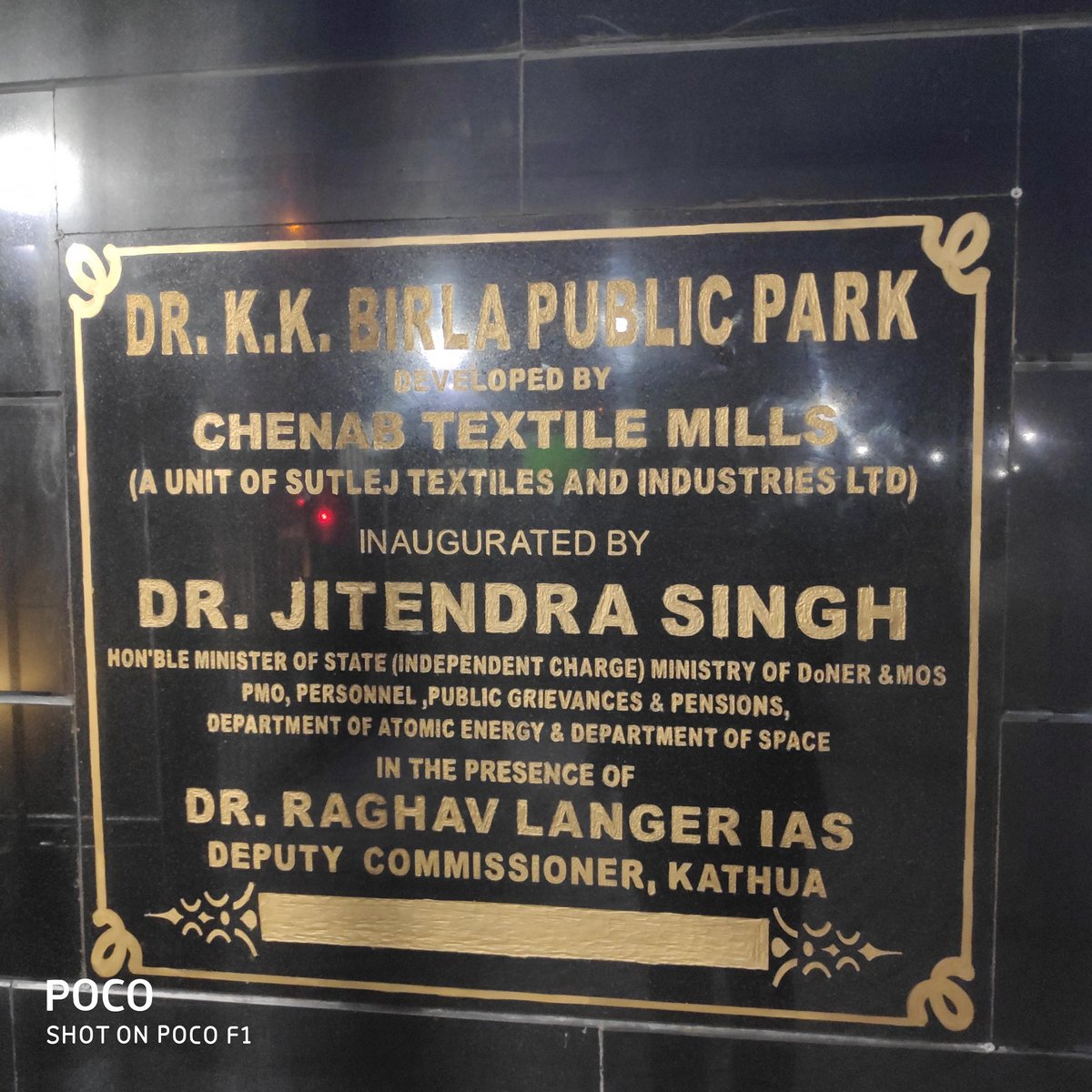 DrVikasPadha's tweet image. Thankful to our Member of Parliament  @DrJitendraSingh for this amazing gift to the public of #Kathua , my home town falling under  Parliamentary Constituency .
I visited the park this Sunday and was amazed to see its beauty .
Thank you Sir 🙏 
#ConstituencyUpdate 
#AmazingJammu