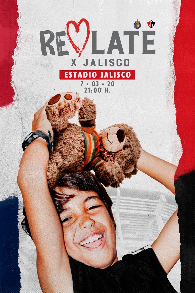 AtlasFC's tweet photo. ¿Ya sabes lo que es #ReLateXJalisco? 

La afición podrá llevar un peluche al Clásico Tapatío, y durante el medio tiempo, se hará una lluvia de peluches para los niños de Jalisco. 

Toda la información aquí: https://t.co/CRP2UdbJwU https://t.co/IJjW06docq