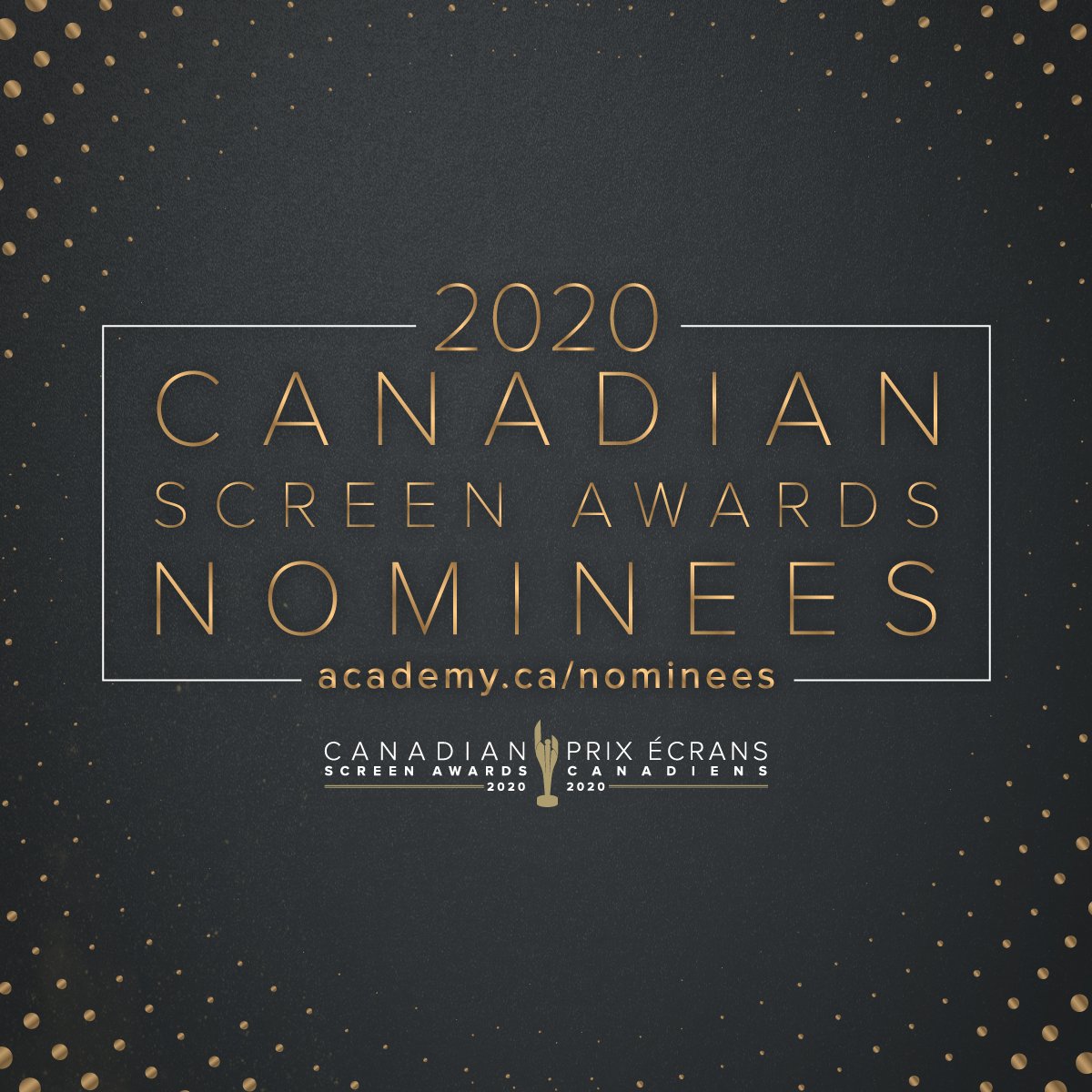 Just Announced: The 2020 Canadian Screen Awards Nominees! 

Visit Academy.ca/nominees to see the full list. 

Congratulations to all!
#CdnScreenAwards