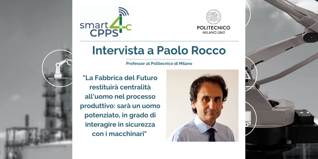 Paolo Rocco - Professore del Dipartimento di Elettronica, Informazione e Bioingegneria del <a href="/polimi/">Politecnico di Milano</a>  - parla del contributo che lui e il suo team di ricercatori stanno dando come partner nel progetto <a href="/Smart4cpps/">SMART4CPPS</a> , finanziato da <a href="/RegLombardia/">Regione Lombardia</a> 

smart4cpps.it/2020/02/18/int…