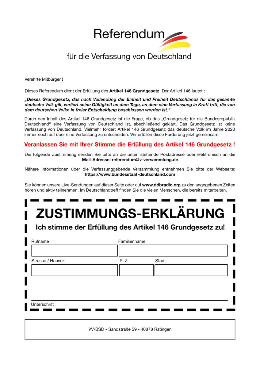 ddbnews's tweet photo. #teilnehmen kann #jeder.
Entweder es #klappt oder wir werden für #immer #versklavt sein. Die #BRD #Grundgesetzmitentwickler haben uns diese #Möglichkeit offen gelassen, also #nutzen wir sie. https://t.co/eVRWOQEtpV