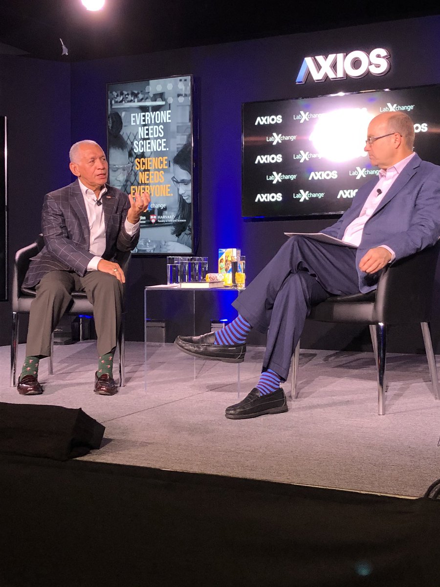 DanBChilds's tweet photo. “Discourse trumps data” when educating kids about STEM, says Major General Charles F. Bolden Jr. (@cboldenjr), former administrator of @NASA, at #Axios360. In short, we need science storytellers! https://t.co/NHJ3WYrFXd
