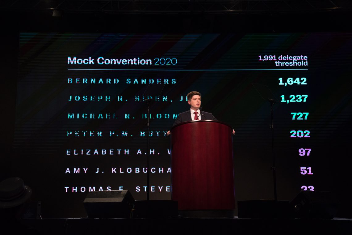 wlunews's tweet photo. W&L’s Mock Convention predicts Sanders will win the 2020 Democratic Presidential nomination: https://t.co/wQZtaVmVU5. @mockconvention #WashingtonAndLee #MockCon2020 https://t.co/PzoHf7CQL7