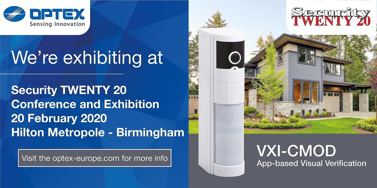 OPTEXSecEMEA's tweet photo. This week we head to Birmingham for the @SECURITYTWENTY.
We have the VXI-CMOD on show, the app-based visual verification device.
Only get notified when it matters!
https://t.co/AbPBl6YDIO
#Sectwenty20 #VXICMOD #VisualVerification #SecurityInstaller https://t.co/lyX9Cn8AHV
