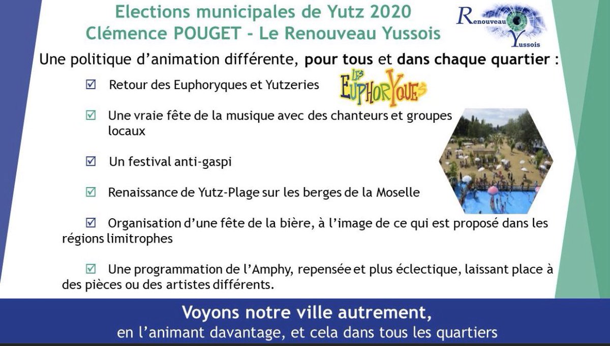 RenouveauY's tweet photo. #electionsMunicipales2020 #Yutz https://t.co/wJJfgg4G1d
