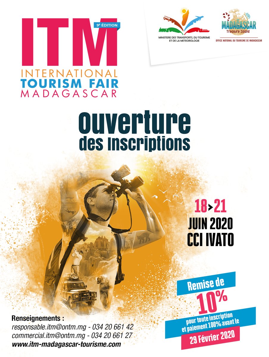 itm_salon's tweet photo. 🚩 Ouverture des inscriptions pour les exposants !

📣📣 Remise de 10% pour toute inscription et paiement (100%) avant le 29 Février 2020. https://t.co/Pw0BiOXM17
