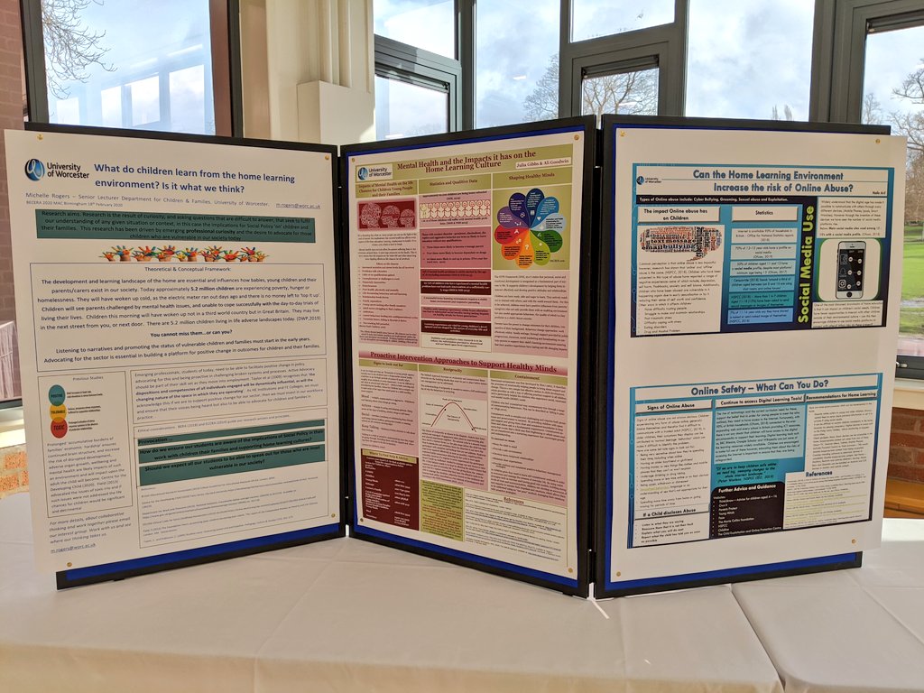 BECERAssoc's tweet photo. Be sure to check out the poster symposium in the Randle Studio this afternoon - delivered by a group of undergraduate students from @worcester_uni chaired by @shelbelle1809

Grab a coffee and head over ☕
#BECERA2020 #HomeLearningCultures https://t.co/RpLdg95P5c