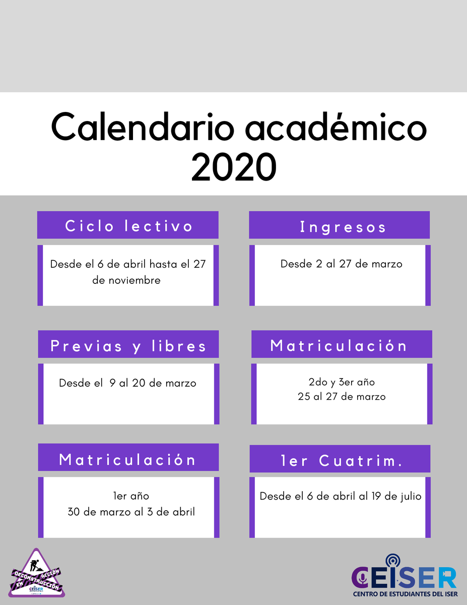 ceiser_'s tweet photo. Calendario académico 2020
🔸️Herramienta útil para que este año no se te pase de largo ninguna fecha 🔸️ https://t.co/3HfZHx0Uy2