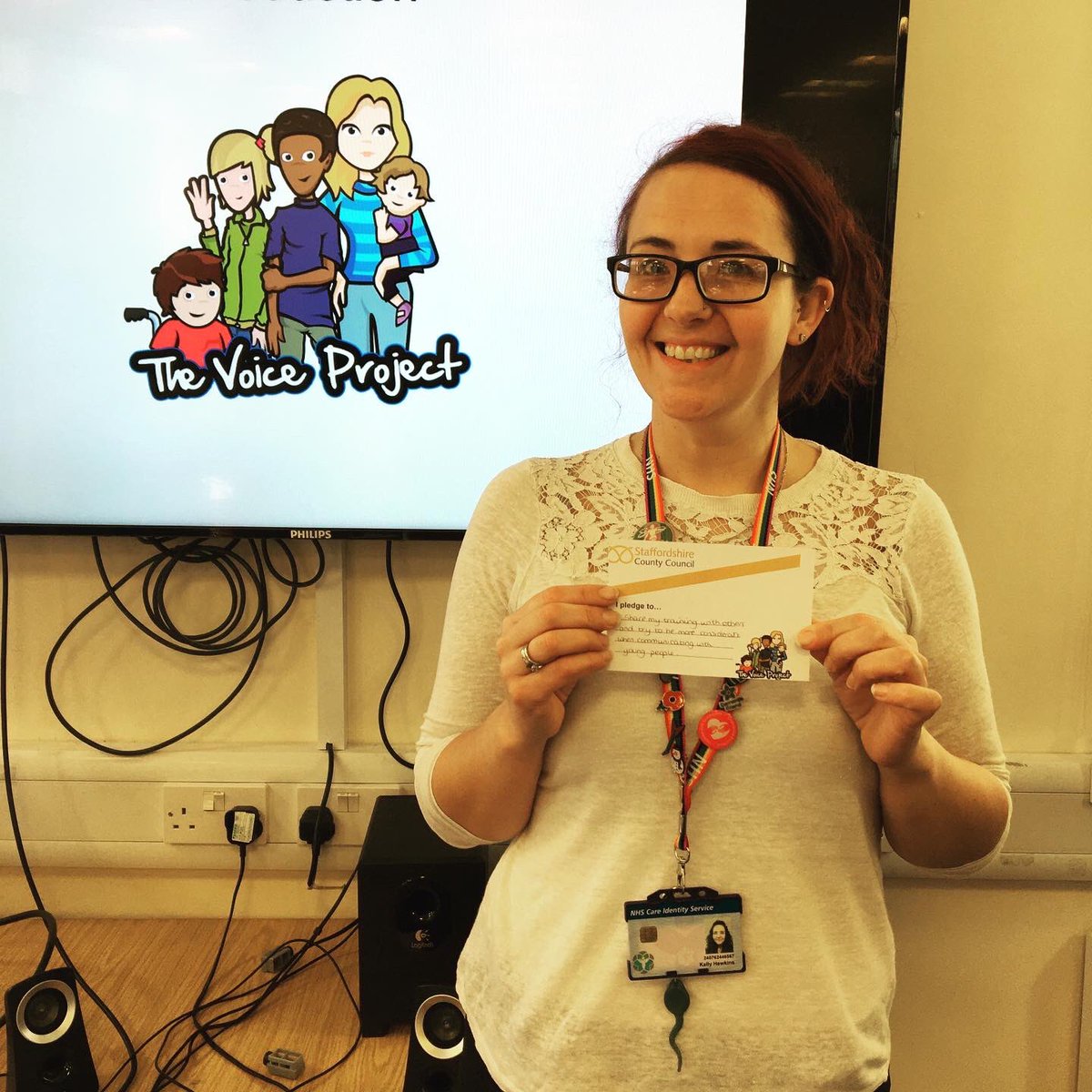 TheVPStaffs's tweet photo. Great day today delivering “communicating with children” training to new staff members of Staffordshire County Council.
Here is a few photos of the staff members attending the course and their communication pledges 🎉🎉
#communicatingwithchildren #pledge #childrenincare https://t.co/fYY5JSYCZg