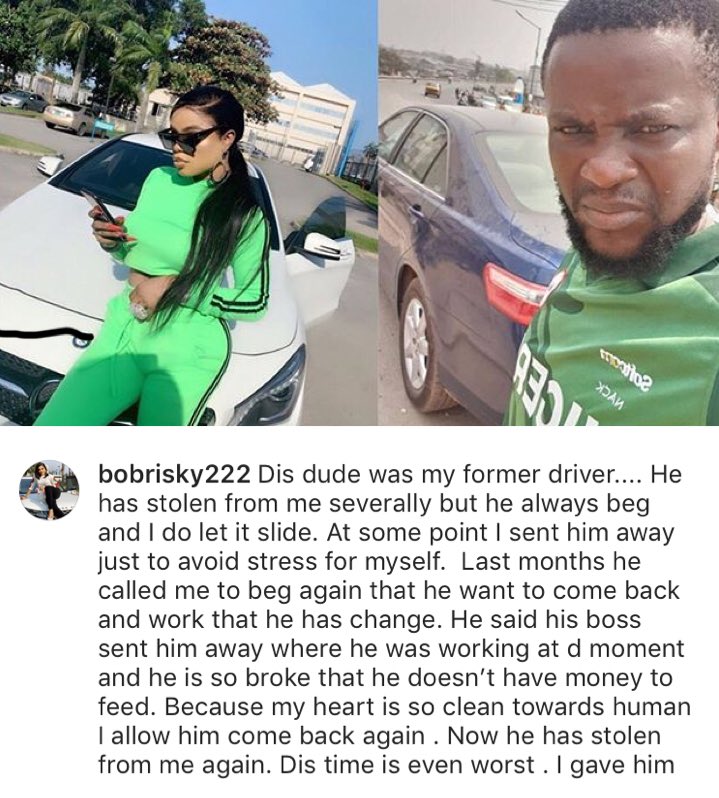 My Driver Has Stolen My Car & Money - Bobrisky  