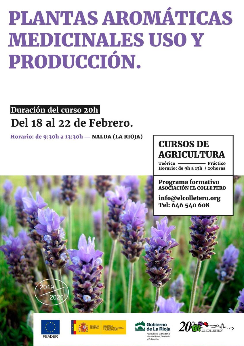 Interesante curso en Nalda. El viernes colaboraremos dirigiendo la jornada. Hablaremos de plantas medicinales, culinarias, propiedades, usos, elaboraciones... en definitiva de cómo cultivarlas, ya que creemos  que es la mejor manera de familiarizarse con ellas. #LaRioja #Préjano