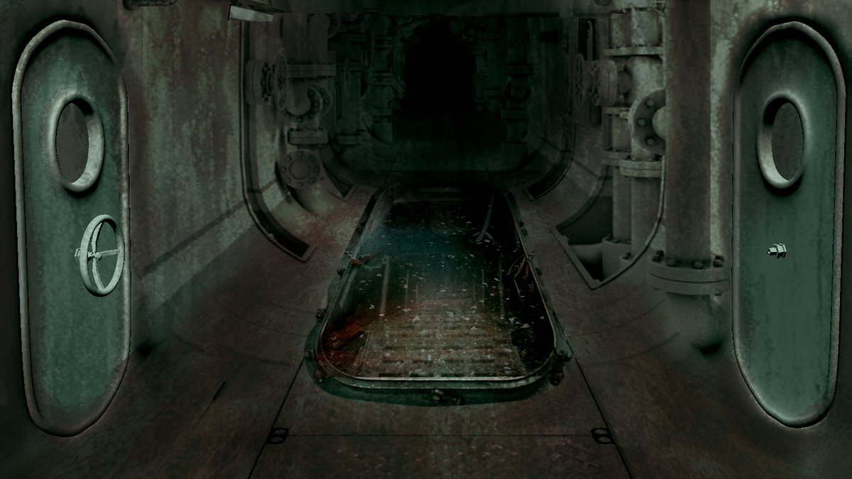 SquidsFour's tweet photo. Submarine hallway photobash for our new horror game. #indiegame #indiedev #horrorgame #gamedev #conceptart #madewithunity https://t.co/zWs1yEt2te