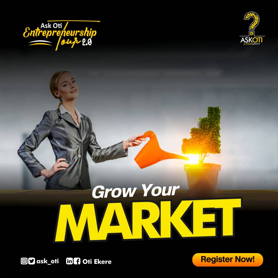 IsraelInnocent_'s tweet photo. Come hit the gym (Grow your market) at the AskOti entrepreneurship tour 2020. 
Come and learn how you can increase your revenues,  fine-tune your sales strategies and develop solution-tested visibility tactics from experts.
Register 👉https://t.co/OHyG5UYDAO
#AskOti 
#Nigeria https://t.co/mh79pTwSnQ