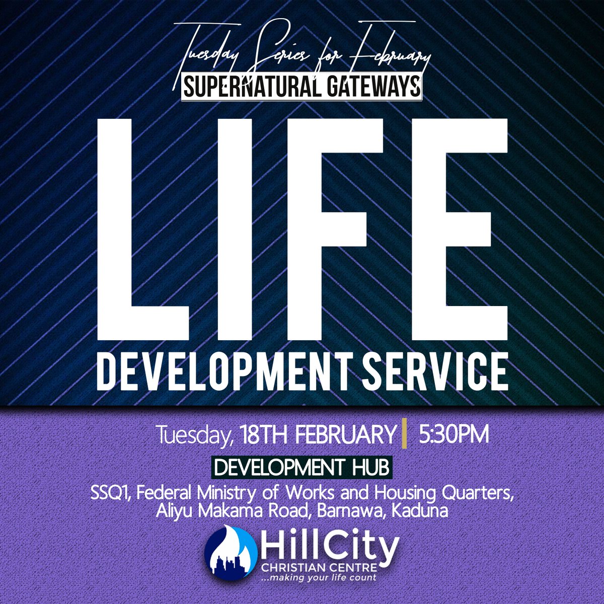 hillcitynigeria's tweet photo. It's just few hours to #SupernaturalGateways - Tuesday Series for the month of February.
Do well to join us by 5:30pm @Development Hub, SSQ1, Federal Ministry of Works and Housing Quarters, Aliyu Makama Road, Barnawa, Kaduna.

#Expansion2020
#MyLifeIsCounting
#HillCityNigeria https://t.co/0IARqgqsB8