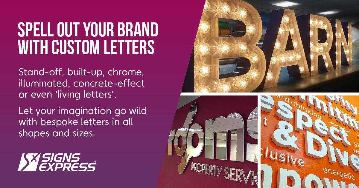sxbath's tweet photo. Why not let your imagination go wild with your #signs and #graphics? We know that first impressions count which is why at Signs Express Bath we develop custom letters to really grab the attention of your potential customers and help you be remembered! #bespoke https://t.co/ZEoQ536qGG