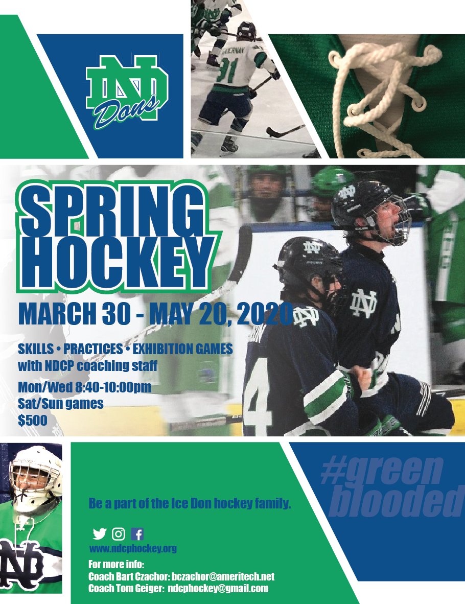 NDCP_Hockey's tweet photo. ATTENTION ALL 8th grade and high school hockey players, 2020 Spring registration is open for NDCP Hockey!!!  Deadline to register is March, 30th. #ndcphockey #greedblooded #WeAreND @ahai https://t.co/w4f0z51xTn https://t.co/wiJh4nz4cm
