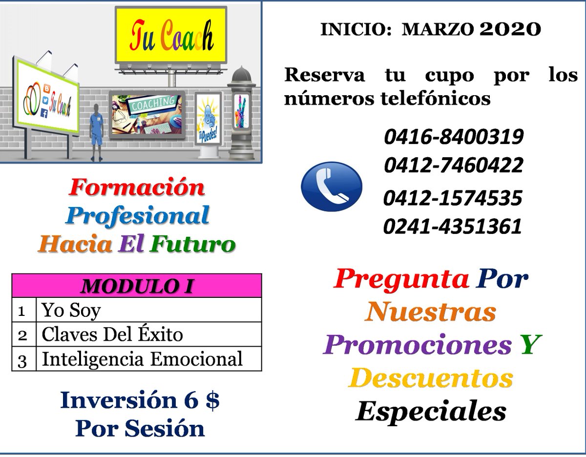 tucoach_'s tweet photo. CUPOS DISPONIBLES. INVERTIR EN TU FORMACIÓN ES INVERTIR EN TU FUTURO https://t.co/kGCsIduFlH