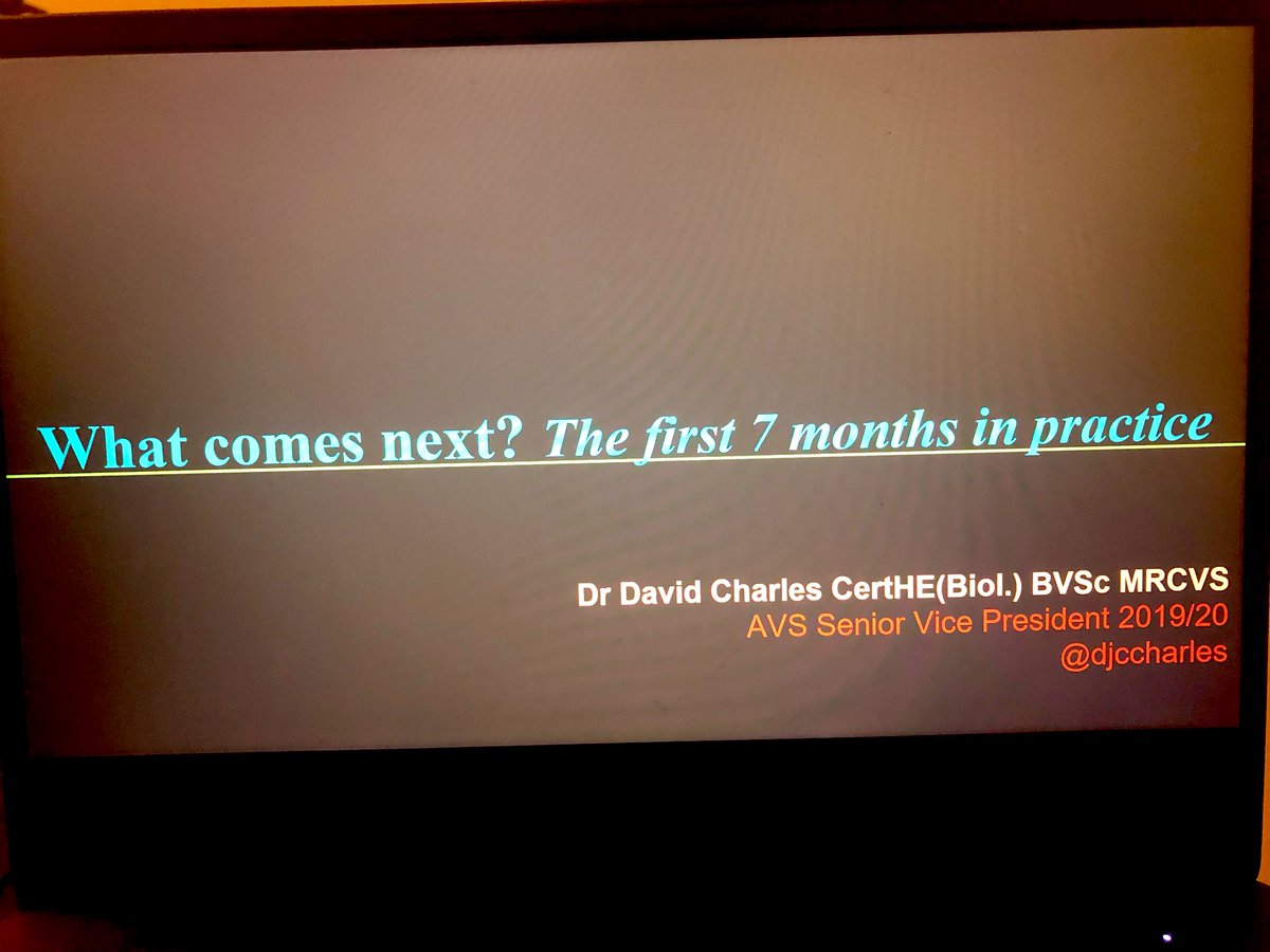 djccharles's tweet photo. Looking forward to presenting on the rollercoaster that is #newgrad life at #AVSCongress2020 this weekend! Delighted to be part of the first AVS event hosted @SurreyVet #payitforward #firstvetjob https://t.co/ITukins37h