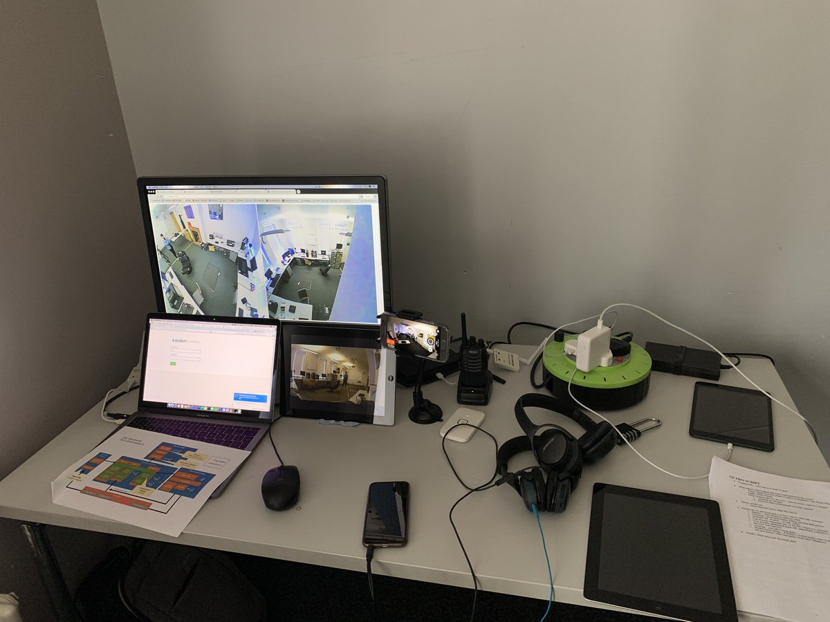 KainosAcademy's tweet photo. Ever wondered what's behind the scenes at your local Escape Room? It probably looks a lot like this .... behind the scenes at @niscifest #KainosLockdown ... the control room! https://t.co/ihOAYvQGVd