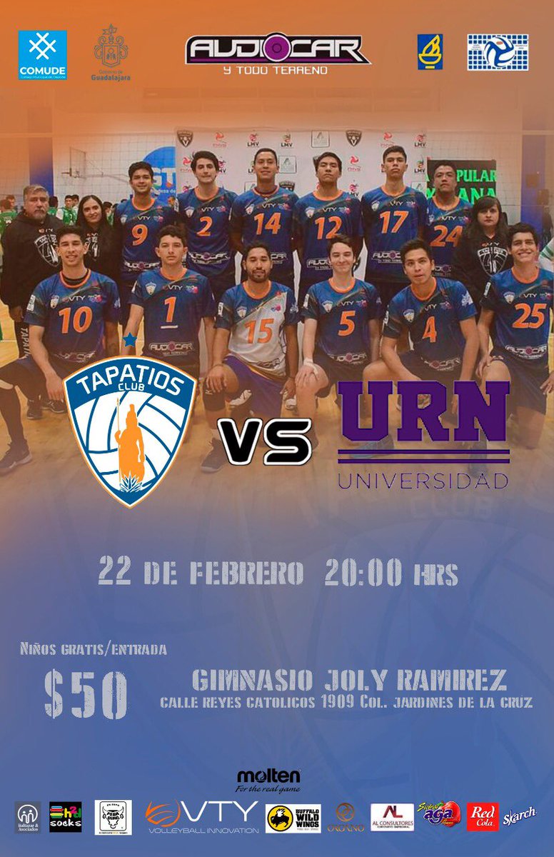 comudegdl's tweet photo. #FelizMartes
@TapatiosVB regresa a casa, el gimnasio Joly Ramírez,  para enfrentar a #VaquerosURN.  Apoya a los locales en su último juego de la temporada 2019-2020 y de cara al #FinalFour 🙌🏻🏐🏆 https://t.co/FTspZb5Ip6