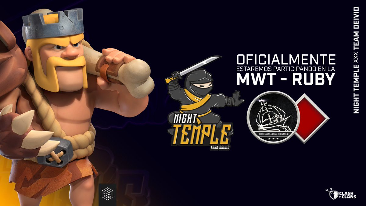 🔥 MEDITERRANIA WAR TOURNAMENT - MWT 🔥

Oficialmente podemos decir que estaremos participando en la 2° Edición de la MWT en la División Ruby (3/4/6/7). Hoy a las 22:00 España por el canal de <a href="/Sockers_/">Sockers SU</a> conoceremos a nuestros rivales que nos acompañaran en la Fase de Grupos 💪🏽🔥