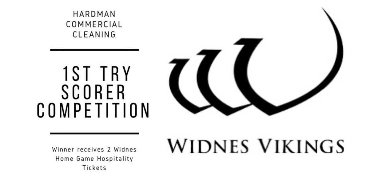 Competition time for <a href="/WidnesRL/">Widnes Vikings</a> this Sunday’s cup game against Oldham RLFC. Winner will get 2 hospitality places for next  home game. All you need to do is comment who you think will score 1st try for the Vikings and retweet- good luck everyone 🤞
#commercialcleaningwidnes