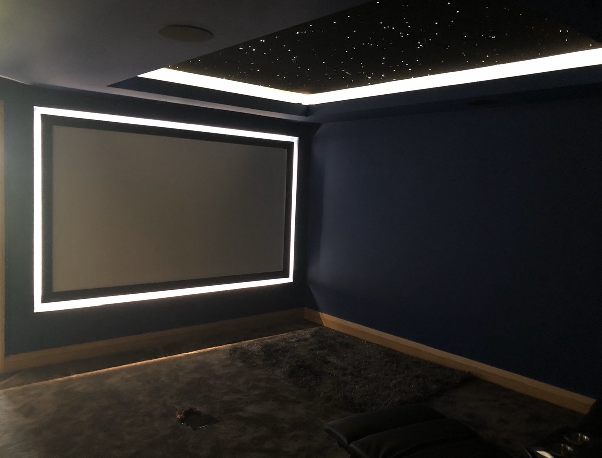 NPAudioVisual's tweet photo. Another happy client. 4K UHD Dolby Atmos home cinema part of a full home control system with integrated lighting, audio/video distribution and gate intercom/control #control4 #Bolton https://t.co/gnf1DjgwYf