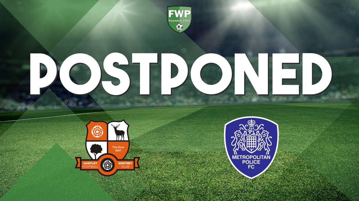 FWPMetPolice's tweet photo. POSTPONED: Hartley Wintney v @FWPMetPolice (via Southern League) https://t.co/rYBZ0FviRV https://t.co/28g12eOyZb