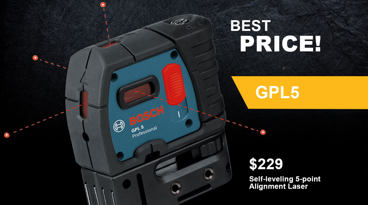 TopDogTool's tweet image. When you exact, detailed specs, the #Bosch GPL5 's five-point level with points up/down, front and sides for plumb, level, align and 90° square makes leveling and measuring as easy as 1, 2, 3!

Order yours for your next #project or #job site today:
topdogtool.com/product/gpl5-5…