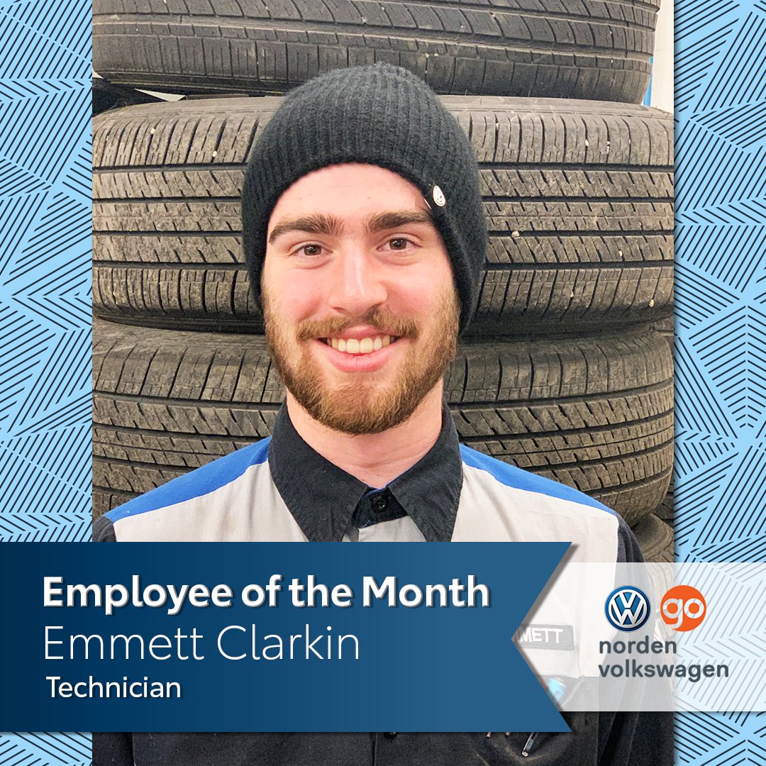 Our Employee of the Month: Emmett! Please join us in wishing a congratulations to him! Thank you for all your hard work Emmett! 
.
.
.
#employeeofthemonth #nordenvw #nordenvolkswagen #volkswagen #automotive