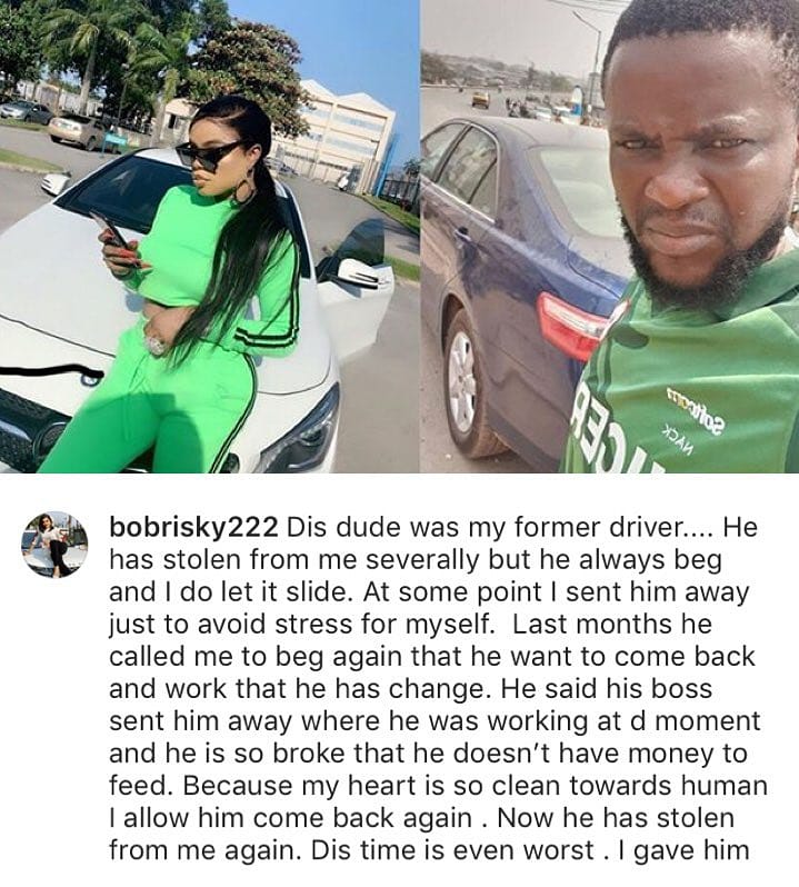 amalang01's tweet photo. Bobrisky shares traumatising experience as former driver carts away with money worth 600k and her Benz. 

Swipe to see more. 

#Bobrisky https://t.co/Qep7jartJE