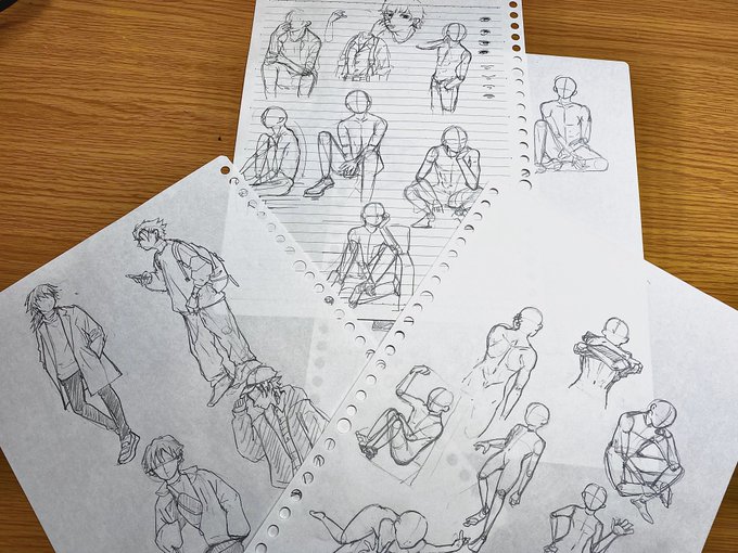 ちゃんと練習してこなかったからまじで体の構図描くの下手くそすぎて、全然描きたいもの描けないから、たくさん練習してる…? 