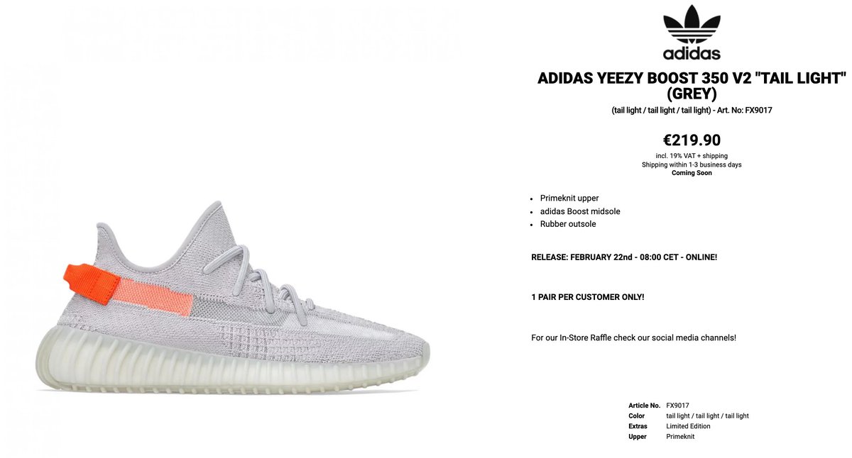 Adidas Yeezy Tail Light Size Uk 10 eBay