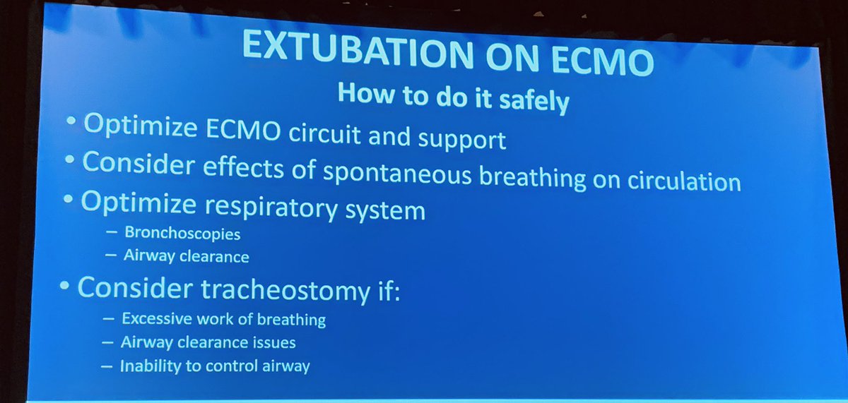 Sebastian Tume: want to extubate your #ECMO patient? Make sure you do it right #CCC49