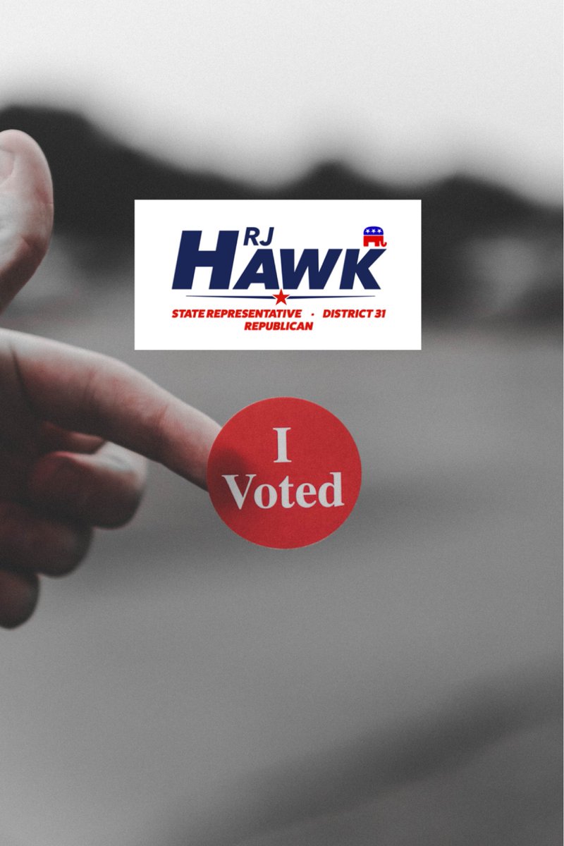 RJHawk's tweet image. Today is the first day of early voting! If you live in District 31, I would be honored to have your vote! #HawkForStateRep