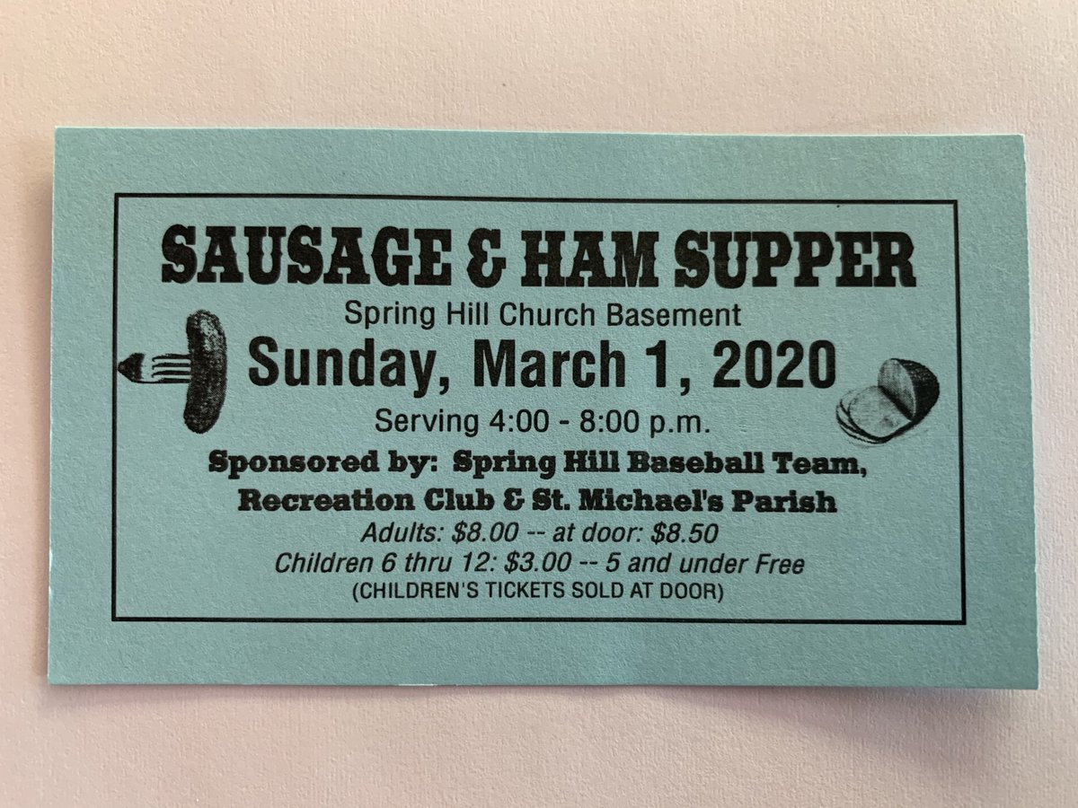 Thechargersclub's tweet photo. You’re invited! Make sure to check out this years Sausage and Ham Supper. This is a fundraiser that helps out all of our baseball programs. Please contact a current pee wee, little league, legion or amateur baseball player for your tickets. Thank you in advance. #chargernation https://t.co/5ONEJuCziq