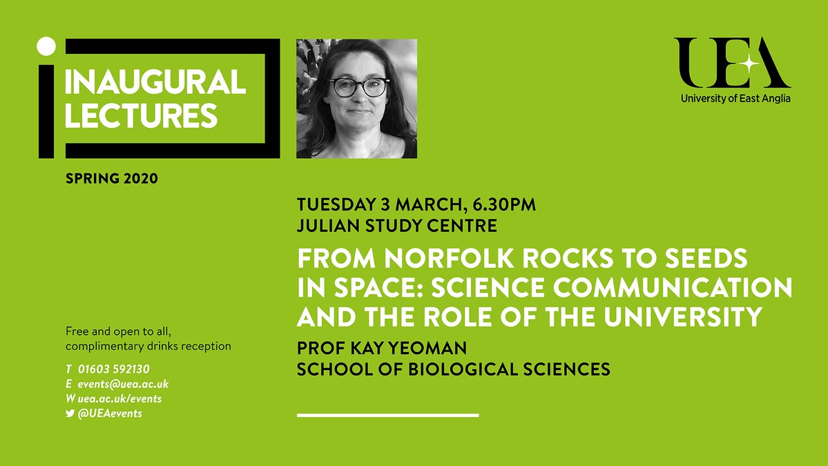 UEA_Chemistry's tweet photo. Inaugural lecture with @rhodotus. Scientists and science communicators are essential in helping develop conversations between the science community, the public and policy makers – now more than ever.  Live stream will be at https://t.co/t3H4ETf4NC #ueascience https://t.co/avuSGfR1TX
