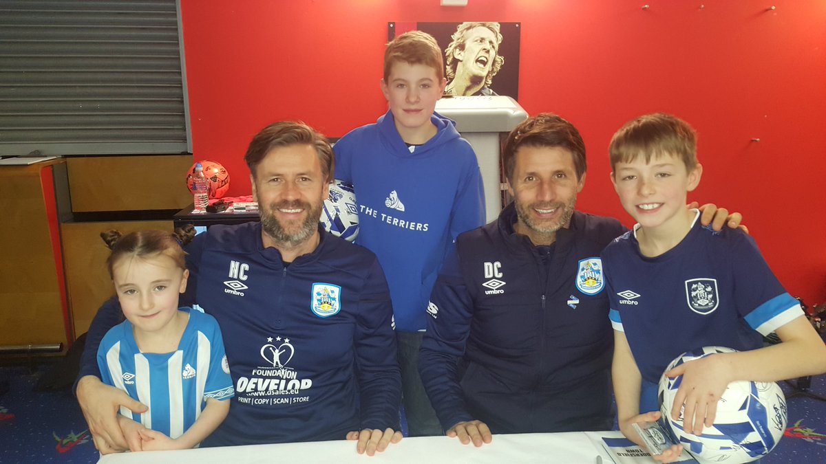 FionaCimatti's tweet photo. Great afternoon @htafc meeting the players and @dancowley1 @Cowleyn8. #BWFFoundation #HTAFC #Tinyterriers https://t.co/dXcVN8oJhG