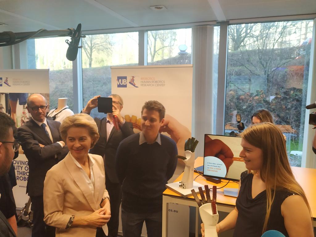 BruBotics VUB (@brubotics) on Twitter photo The president of the <a href="/EU_Commission/">European Commission</a> <a href="/vonderleyen/">Ursula von der Leyen</a> is visiting our AI experience center to learn more about the AI and robotics research at <a href="/VUBrussel/">VUB</a> including our research projects <a href="/SophiaH2020/">SOPHIA EU Project</a> <a href="/CLsPlusPlus/">CYBERLEGsPlusPlus</a> #Spexor and <a href="/SHERO_FET/">SHERO</a> The president of the <a href="/EU_Commission/">European Commission</a> <a href="/vonderleyen/">Ursula von der Leyen</a> is visiting our AI experience center to learn more about the AI and robotics research at <a href="/VUBrussel/">VUB</a> including our research projects <a href="/SophiaH2020/">SOPHIA EU Project</a> <a href="/CLsPlusPlus/">CYBERLEGsPlusPlus</a> #Spexor and <a href="/SHERO_FET/">SHERO</a>